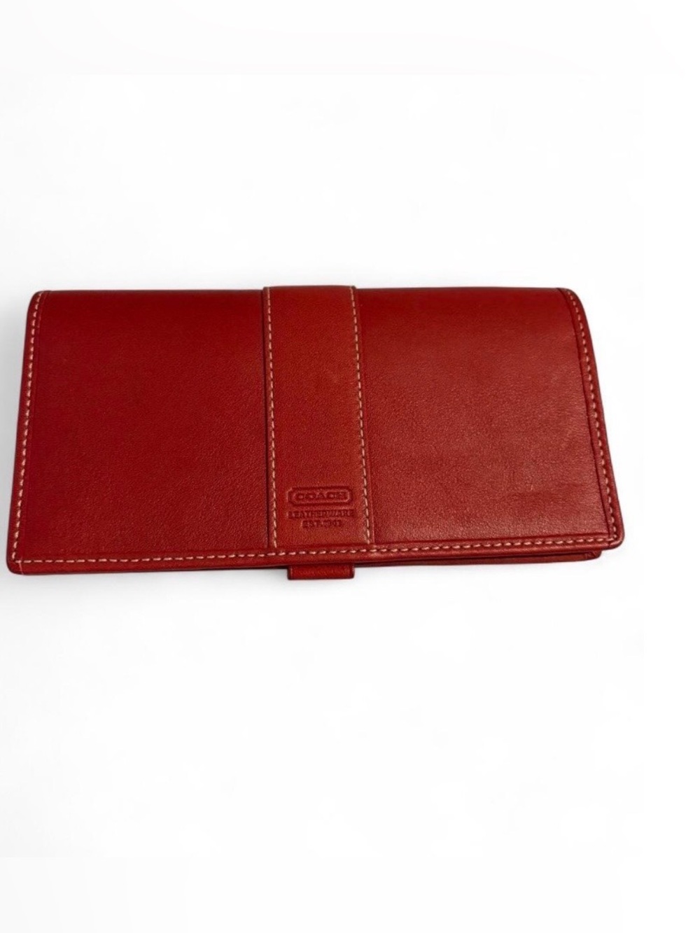 Coach Red Leather Continental Card Holder Wallet
